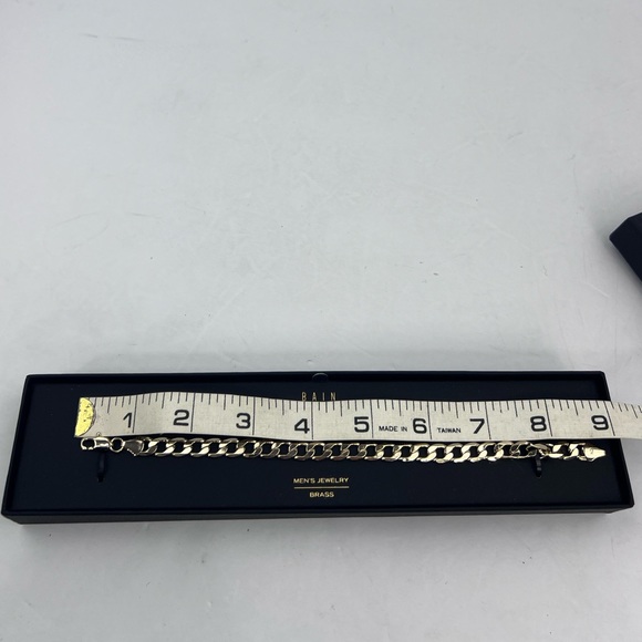 BAIN MILLER, MEN’S “BRASS” BRACELET GOLD COLOR, ITALIAN CHAIN STYLE 9 INCHES - Picture 9 of 15